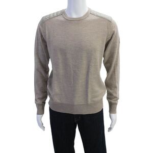 Belstaff Mens Wool Long Sleeve Pullover Crew Neck Sweater Beige Size M